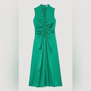 Sandro 

DRAPED SATIN-EFFECT DRESS